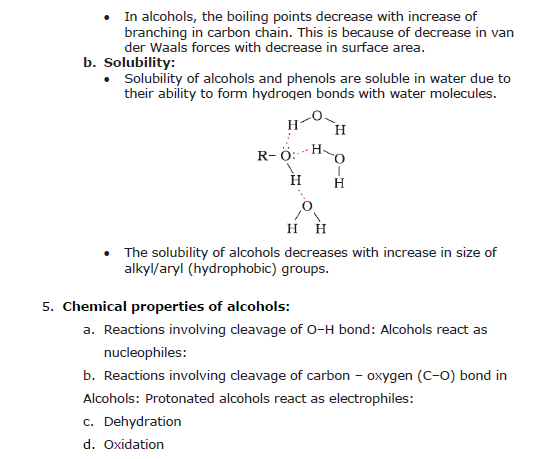 Cbse Class 12 Chemistry Alcohols Phenols And Ethers Chapter Notes